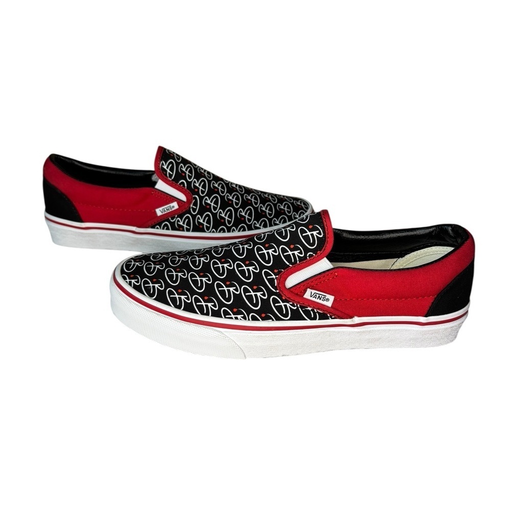Vans Red and Black B Slip Ons - Picture 7 of 9